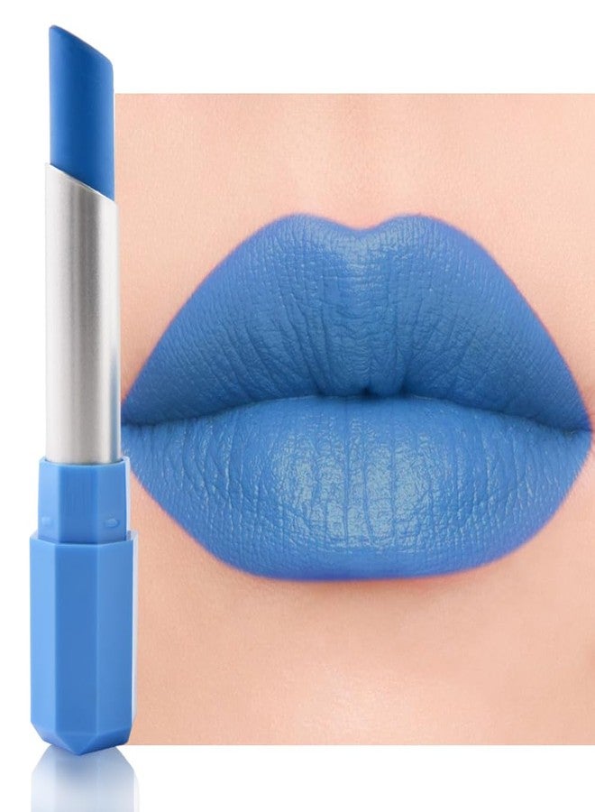 HHLTOH Sky Blue Matte Lipstick - Pigmented Lip Crayon & Face Paint Stick for Women Everyday Halloween Birthday Party Wear, Younger-Looking Lip Makeup, Labial para fiesta de disfraces 16 - Image 1